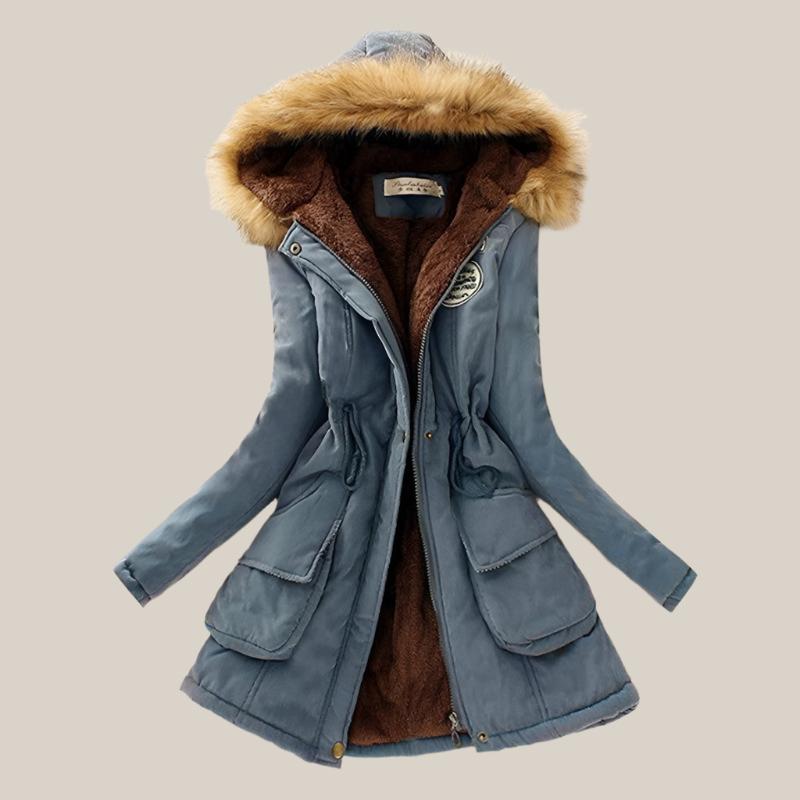 Jolanda - Parka de invierno con cuello de piel