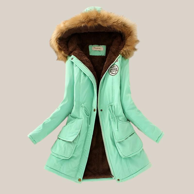 Jolanda - Parka de invierno con cuello de piel