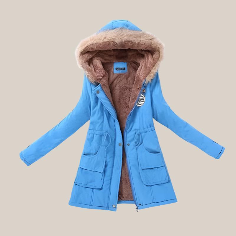 Jolanda - Parka de invierno con cuello de piel