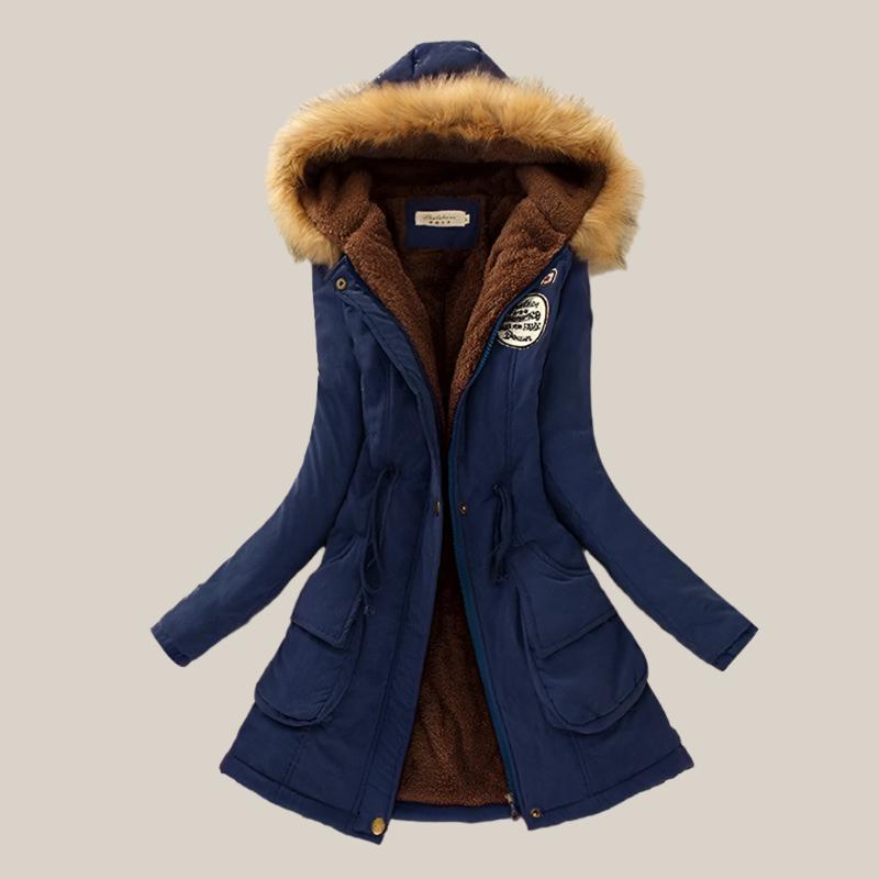 Jolanda - Parka de invierno con cuello de piel