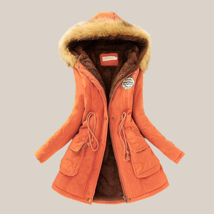 Jolanda - Parka de invierno con cuello de piel