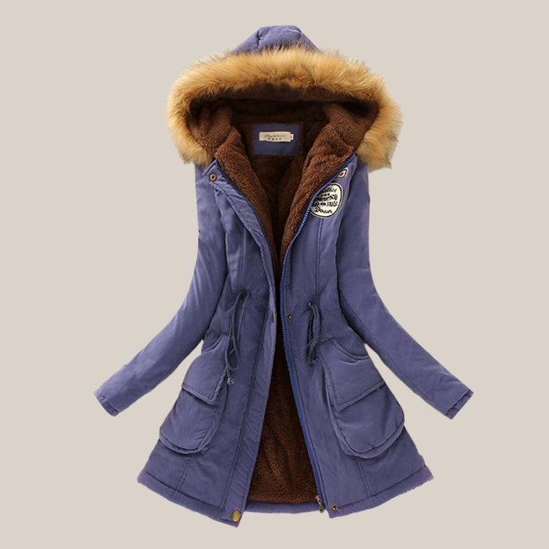 Jolanda - Parka de invierno con cuello de piel