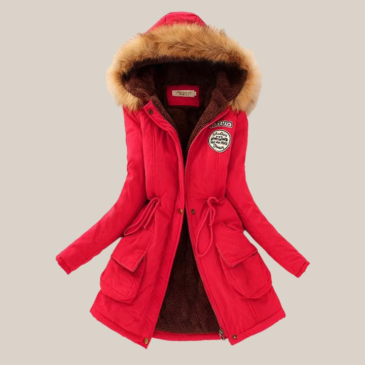 Jolanda - Parka de invierno con cuello de piel