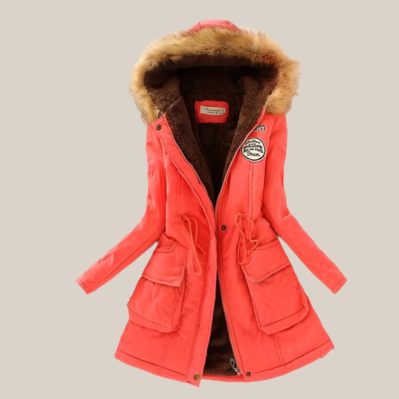 Jolanda - Parka de invierno con cuello de piel