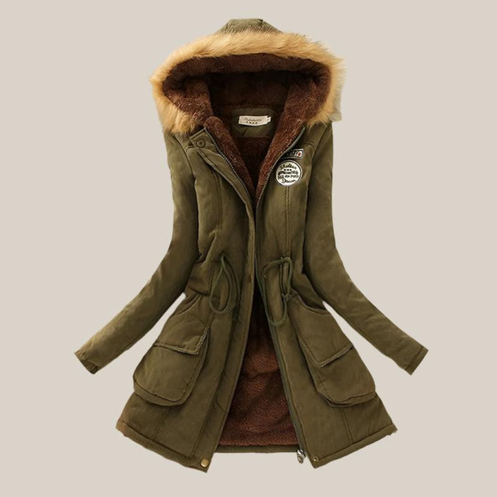 Jolanda - Parka de invierno con cuello de piel