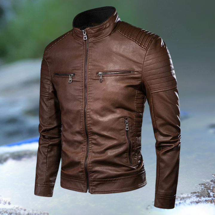 Vazara | Bernulf Chaqueta de cuero vintage