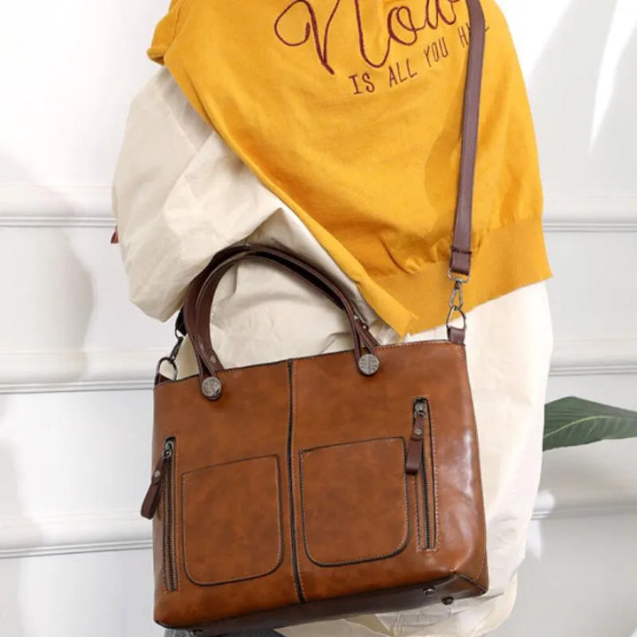 Vazara Madrid™ Maelis - Bolso de hombro de cuero